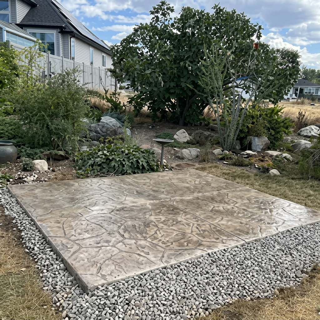 Stamped concrete patio